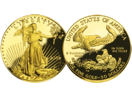 Golden coin “American eagle”