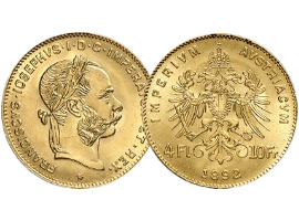 Austrian gold coin Florin or a Franc