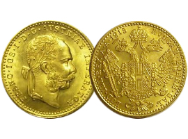 Austrian gold coin "Franz Joseph" single and quadruple